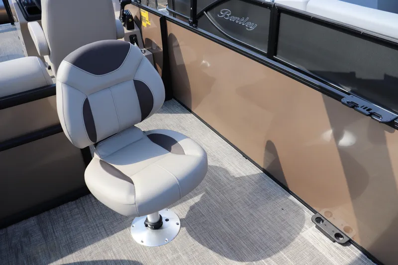 Slide: The Image of 2026 Bentley Pontoons Fish 220 4-Point interior with comfortable seating. - 8