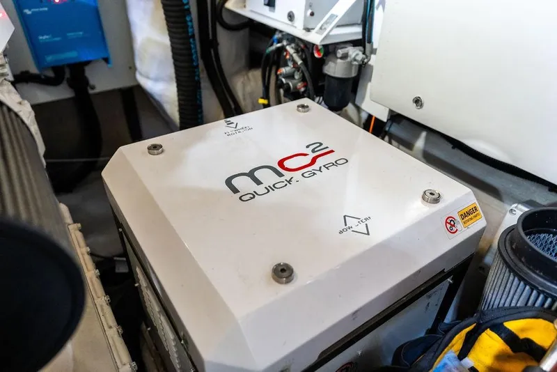 Slide: The Image of Gyro stabilizer in 2021 Sunseeker Manhattan 68 yacht engine room. - 81