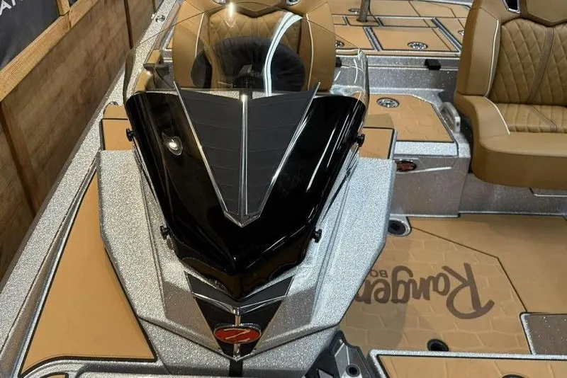 Slide: The Image of 2026 Ranger Z520R Ultra boat interior with sleek design and luxurious seating. - 16