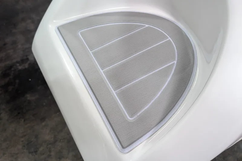 Slide: The Image of Close-up of 2026 Tide Craft Custom Pink & White Catalina 13 boat detail. - 5