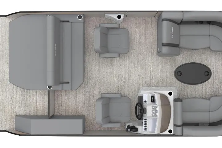 Slide: The Image of 2026 Sylvan Mirage 8520 CLZ DH pontoon boat layout. - 2