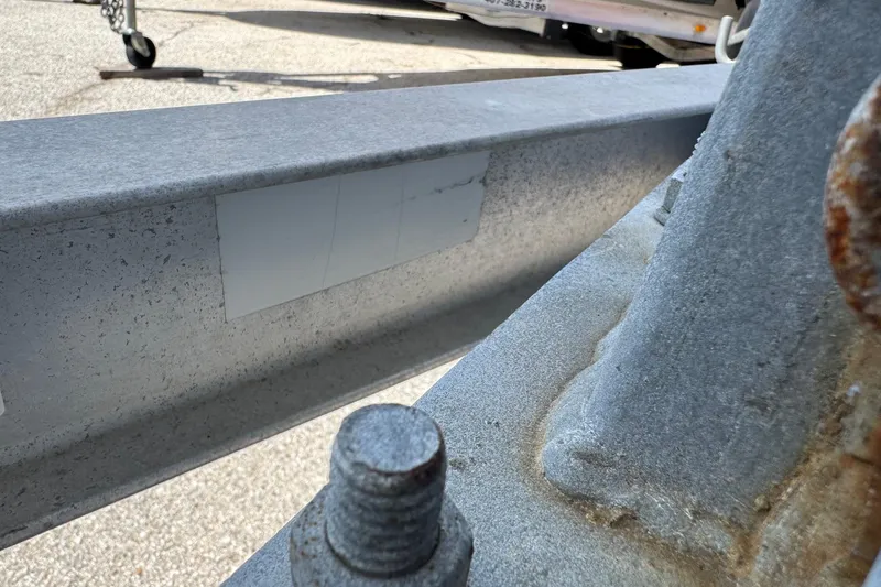 Slide: The Image of Close-up of a metal boat trailer frame for a 2008 Sea Fox 216 Center Console. - 5