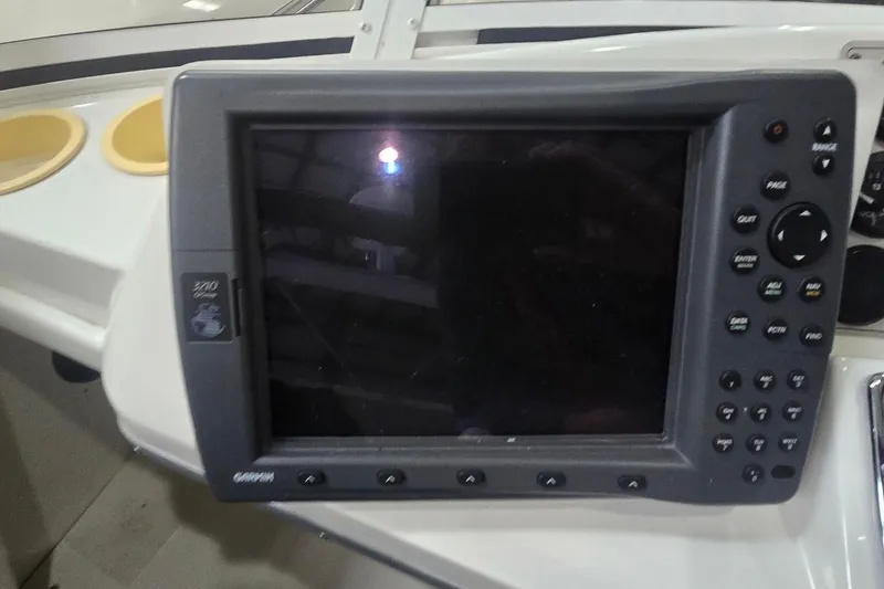 Slide: The Image of Close-up of a Garmin navigation system on a 1999 Carver 326 Aft Cabin Motor Yacht. - 13