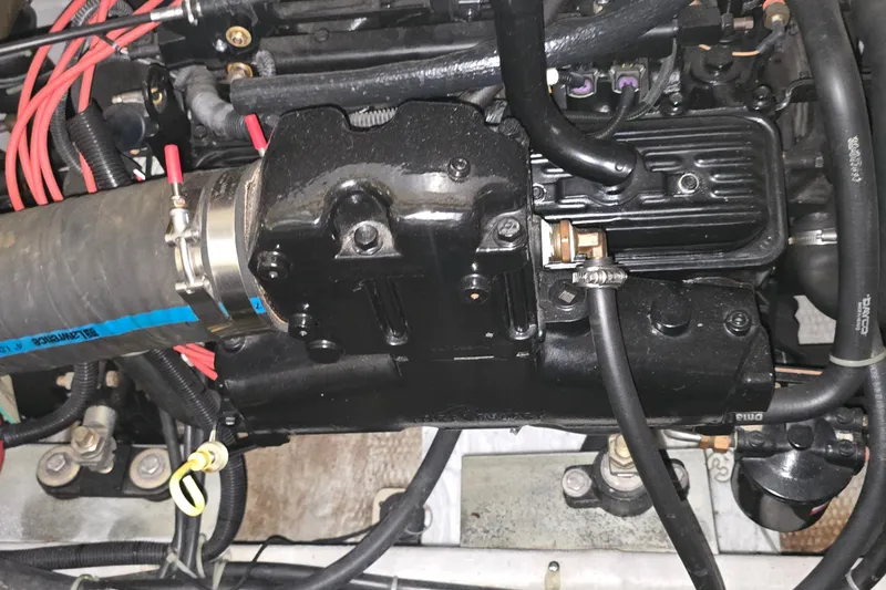 Slide: The Image of Engine components of a 1999 Carver 326 Aft Cabin Motor Yacht. - 47