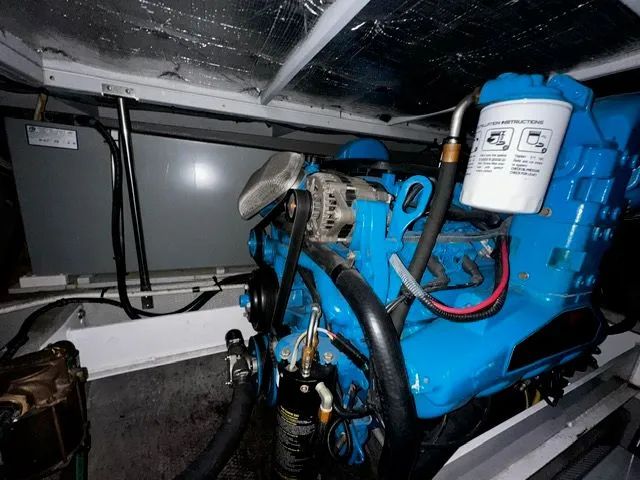 Slide: The Image of Engine room of the 2002 Silverton 39 Motor Yacht. - 38