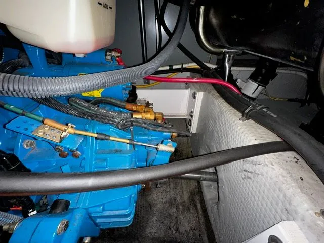 Slide: The Image of Engine room of 2002 Silverton 39 Motor Yacht. - 42