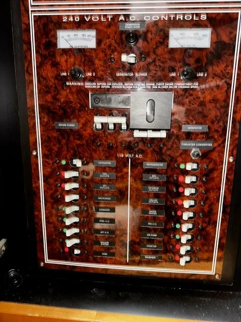 Slide: The Image of Control panel of 2002 Silverton 39 Motor Yacht. - 48