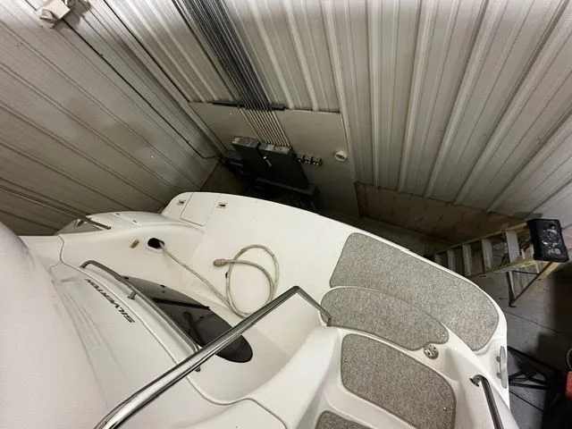 Slide: The Image of Overhead view of a 2002 Silverton 39 Motor Yacht in storage. - 9