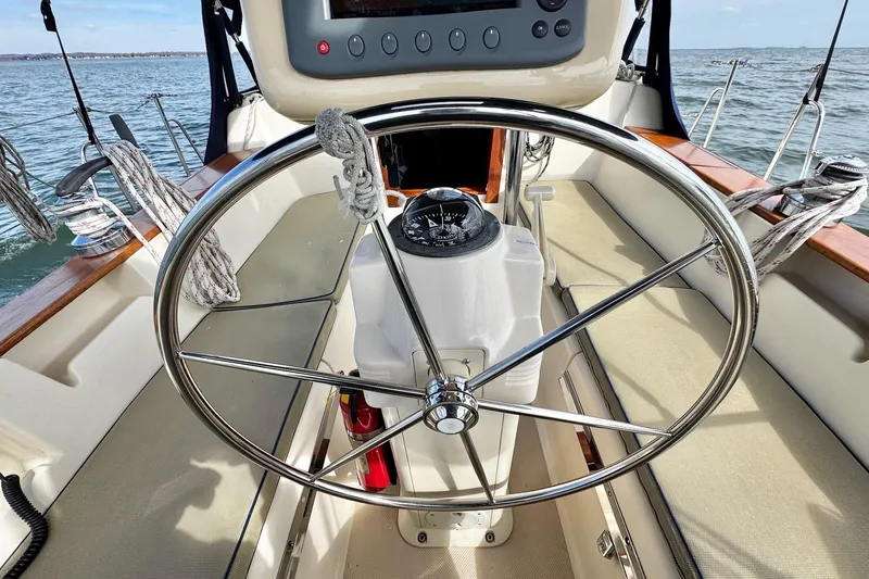 Slide: The Image of Navigation system on 1998 Island Packet 350 sailboat, displaying nautical map. - 60