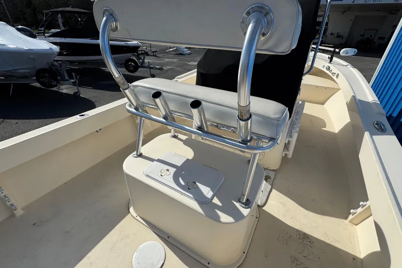 Slide: The Image of 2011 Parker 2300 Special Edition boat interior with seating and rod holders. - 8
