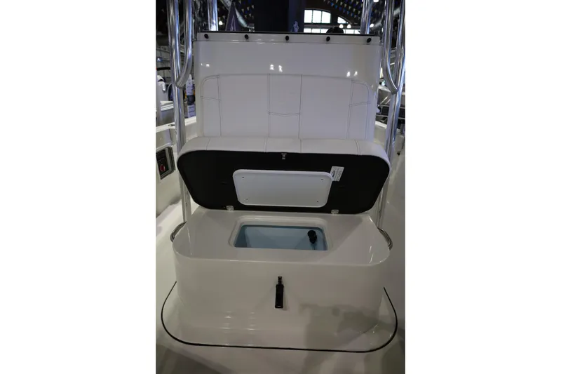 Slide: The Image of 2026 Parker 210 Coastal boat interior with open storage compartment. - 15