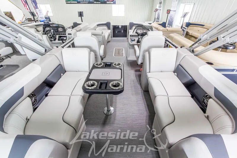 Slide: The Image of Luxurious interior of 2026 Godfrey Sweetwater 2286 SBC pontoon boat at Lakeside Marina. - 25