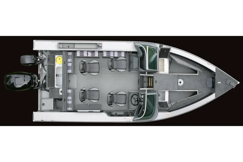 Slide: The Image of Manufacturer Provided Image: Top view of 2019 Lund 2175 Pro-V fishing boat interior layout. - 15