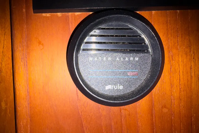 Slide: The Image of Water alarm on 1985 Albin 36 Trawler, mounted on wooden panel. - 43
