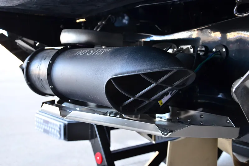 Slide: The Image of 2024 MasterCraft XStar S boat exhaust system close-up. - 21