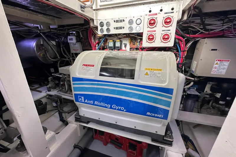 Slide: The Image of Engine room of a 1976 Pacifica Flybridge with anti-rolling gyro system. - 6