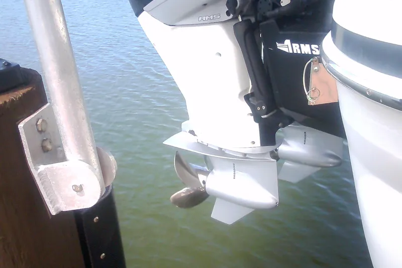 Slide: The Image of Outboard motor of 2020 Formula 350 Crossover Bowrider on water. - 15