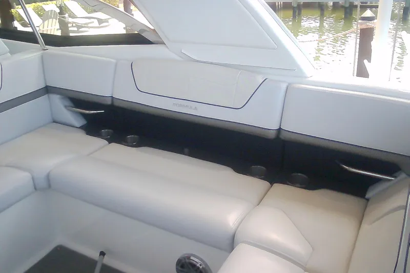 Slide: The Image of Luxurious interior of 2020 Formula 350 Crossover Bowrider with plush seating. - 43