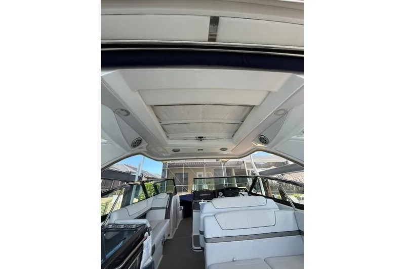 Slide: The Image of 2020 Formula 350 Crossover Bowrider interior with sleek seating and modern design. - 7