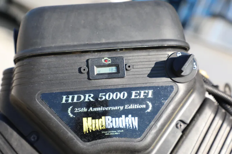Slide: The Image of MudBuddy HDR 5000 EFI engine, 25th Anniversary Edition, on 2021 Gator Trax 1654 boat. - 9