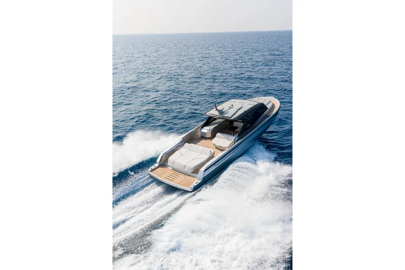 Slide: The Image of Luxury Santasevera 42 yacht cruising on open sea, 2026 model. - 12