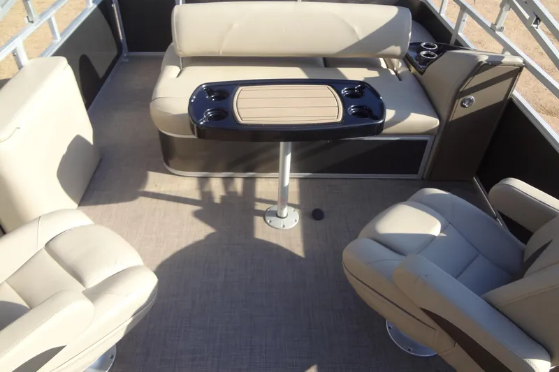 Slide: The Image of Luxurious seating area on 2022 TRACKER MARINE Party Barge 24 DLX pontoon boat. - 43