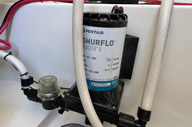 Slide: The Image of Pentair Shurflo Blaster II pump in 2022 Tidewater 2410 Bay Max boat. - 36