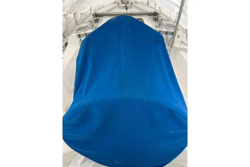 Slide: The Image of Blue sail cover on a 1998 Catalina 36 MkII yacht deck. - 20