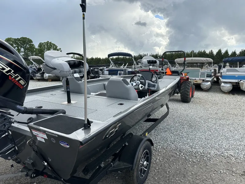 Slide: The Image of 2026 G3 Sportsman 1810 boat on gravel lot with trailer. - 7