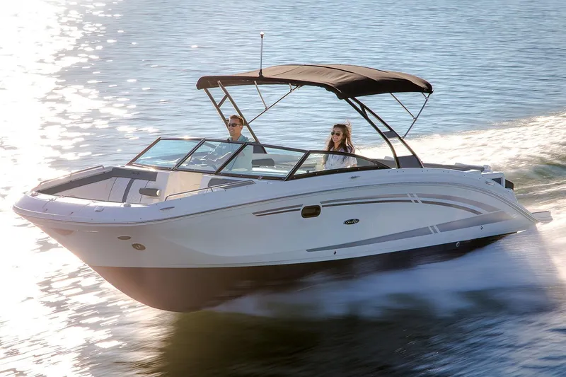 Slide: The Image of Manufacturer Provided Image: 2017 Sea Ray SDX 290 boat cruising on water. - 14