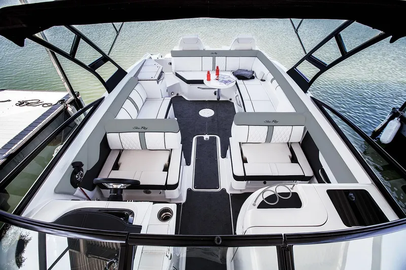 Slide: The Image of Manufacturer Provided Image: 2017 Sea Ray SDX 290 boat interior with spacious seating and modern design. - 21
