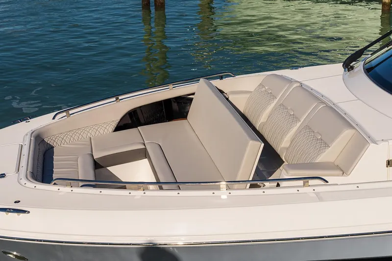 Slide: The Image of Manufacturer Provided Image: 2022 Sea Ray Sundancer 370 OB boat with spacious seating area. - 8