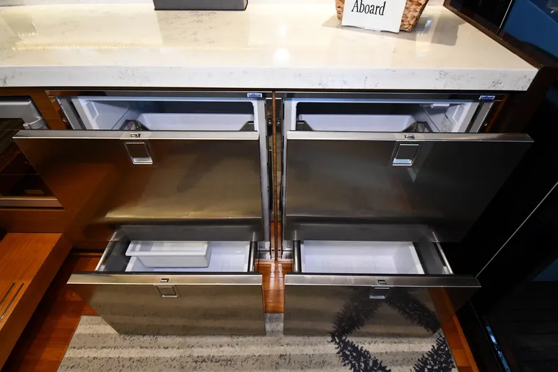 Slide: The Image of Stainless steel drawers in 2016 Tiara Yachts 50 Coupe kitchen interior. - 36