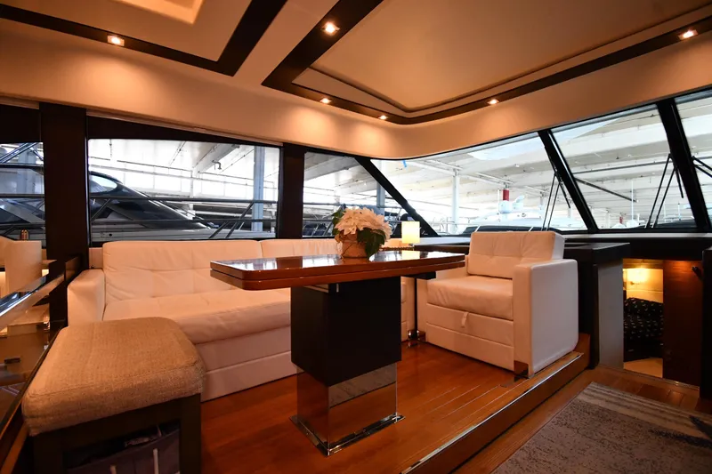 Slide: The Image of Luxurious interior of 2016 Tiara Yachts 50 Coupe with elegant seating and modern design. - 42