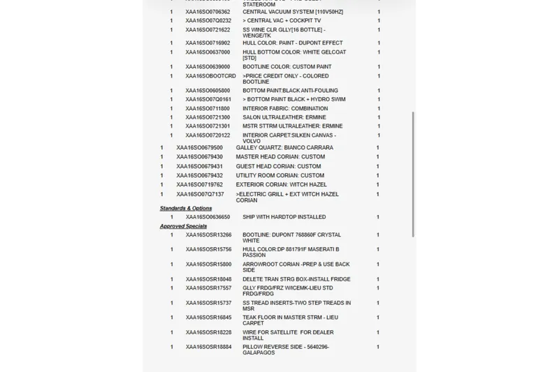 Slide: The Image of List of features and options for a 2016 Tiara Yachts 50 Coupe. - 77