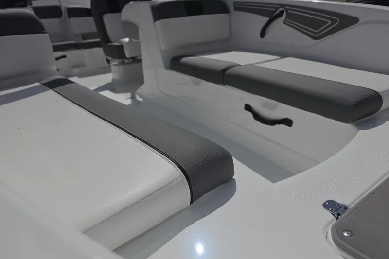 Slide: The Image of 2026 Tahoe T21 boat interior with sleek, modern seating and stylish design. - 5