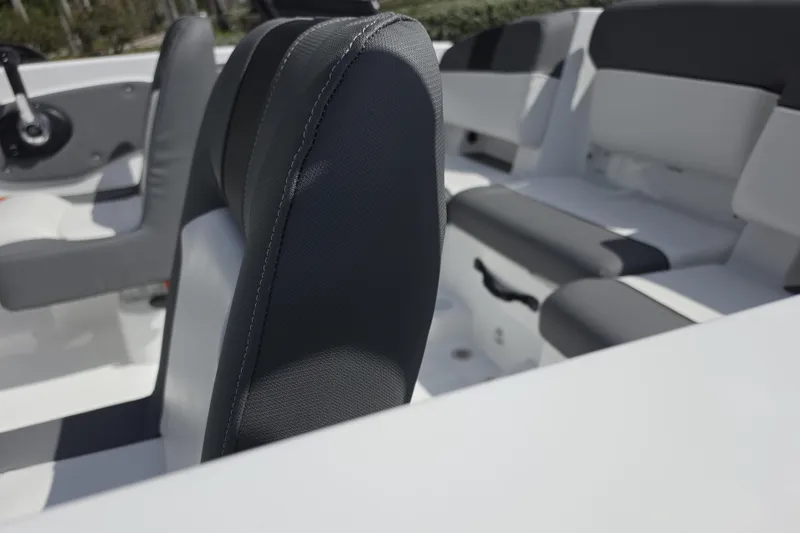 Slide: The Image of Interior of 2026 Tahoe T21 boat featuring sleek, modern seating design. - 8