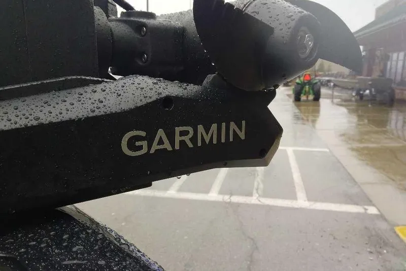 Slide: The Image of Close-up of Garmin device on 2026 Nitro ZV19 Sport Pro in rainy parking lot. - 73