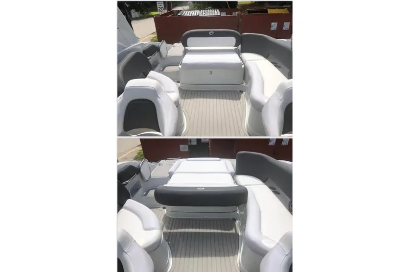 Slide: The Image of 2020 Crownline Eclipse E255 boat interior with spacious seating and modern design. - 11