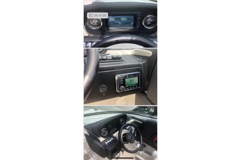 Slide: The Image of 2020 Crownline Eclipse E255 dashboard with steering wheel and control panels. - 9