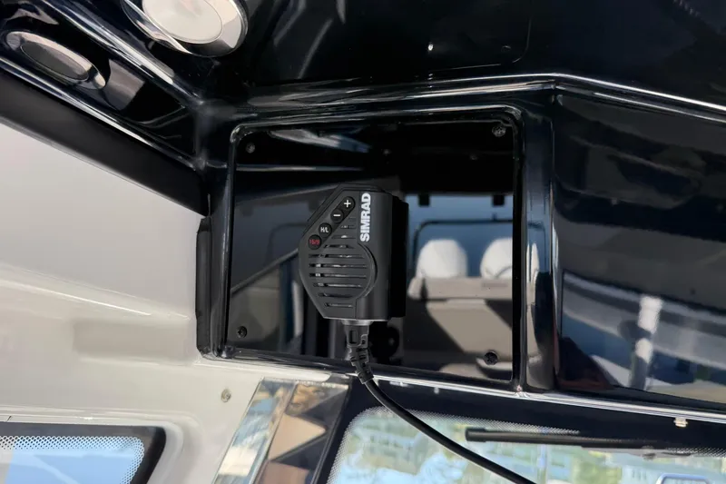 Slide: The Image of Simrad radio installed in 2025 Navan C30 boat interior. - 19