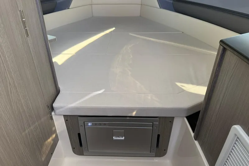 Slide: The Image of Interior cabin of 2025 Navan C30 boat with modern design and compact storage. - 20