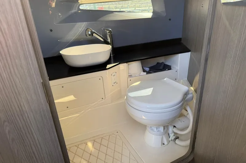 Slide: The Image of Modern bathroom in 2025 Navan C30 boat with sink and toilet. - 23