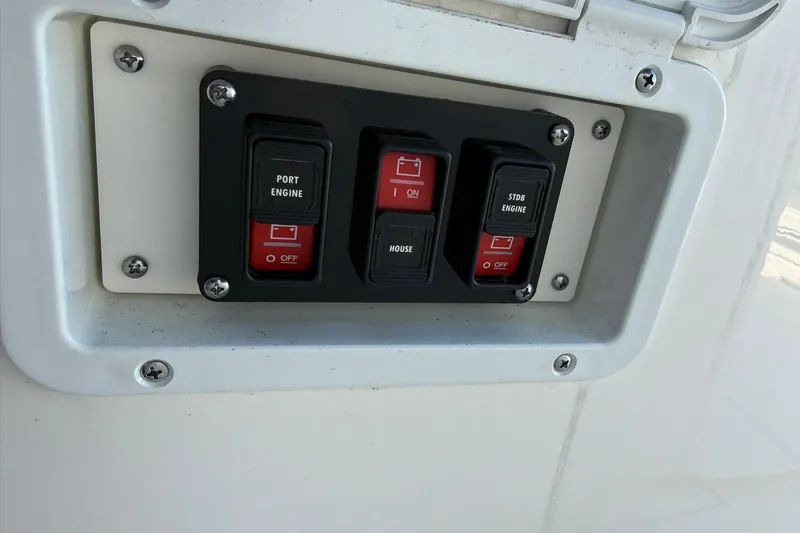 Slide: The Image of Control panel of Navan C30, 2025 model, featuring engine switches and house power. - 31