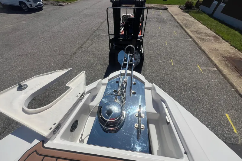Slide: The Image of 2017 Monterey 298SS Super Sport boat on trailer, viewed from above. - 43