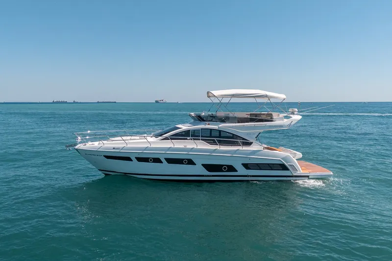 Slide: The Image of Schaefer 510 GT Yacht 2023 on open sea. - 11