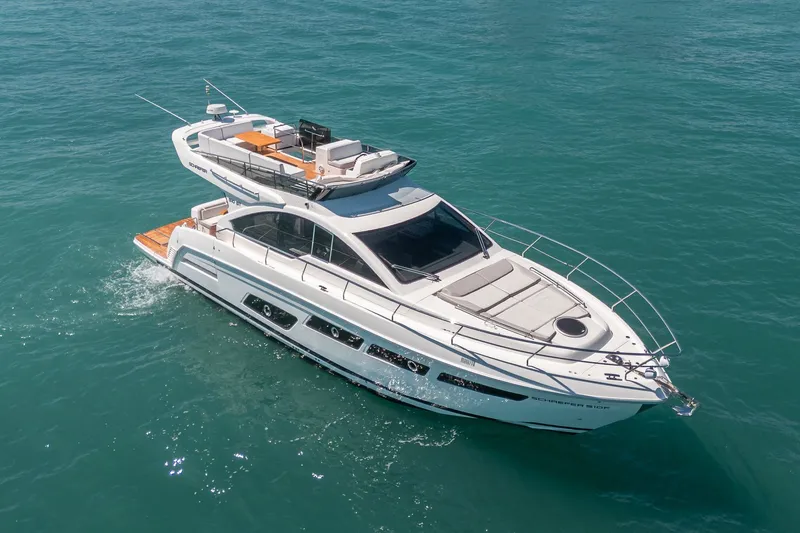 Slide: The Image of Luxury yacht Schaefer 510 GT 2023 on open sea. - 16