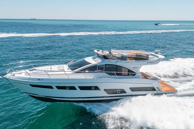 Slide: The Image of Luxury yacht Schaefer 510 GT 2023 cruising at sea. - 20