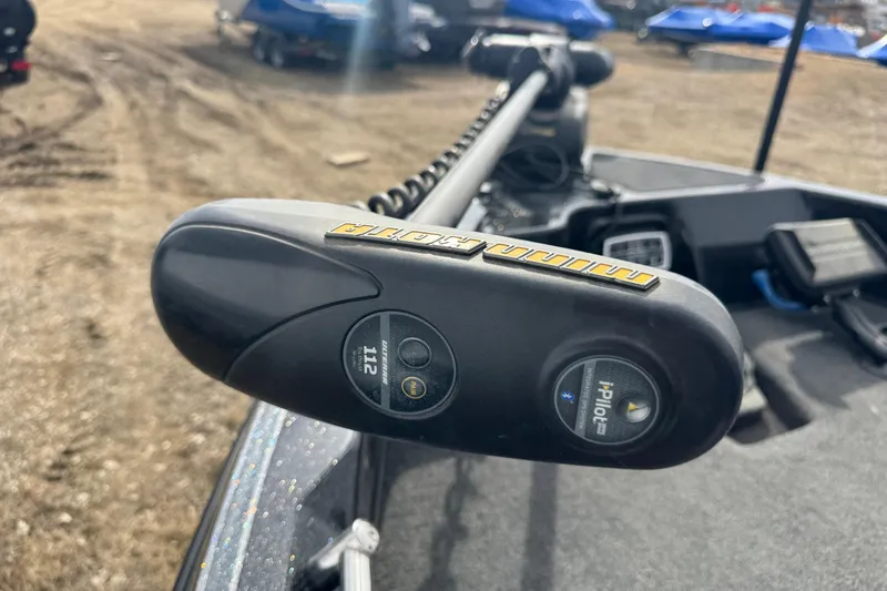 Slide: The Image of Close-up of a Minn Kota trolling motor on a 2018 Nitro ZV21 boat. - 15