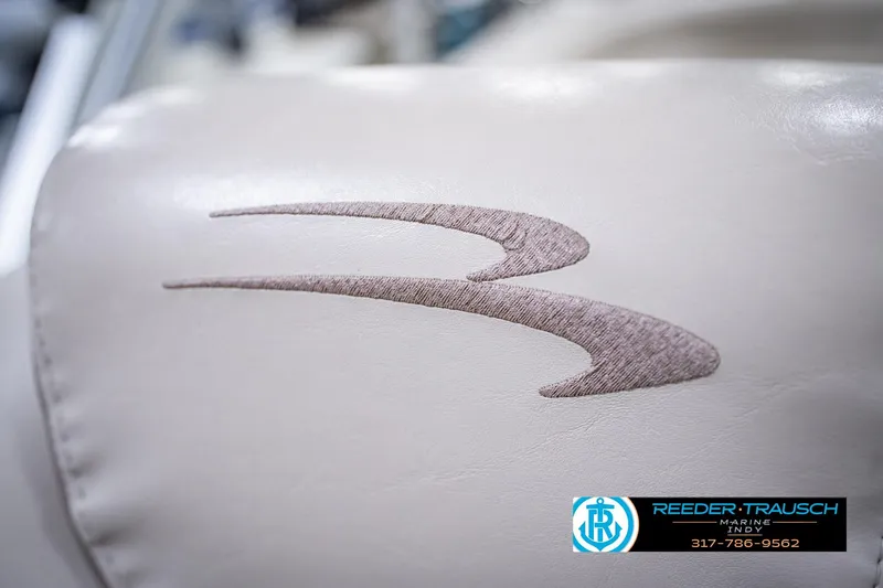 Slide: The Image of Close-up of 2018 Bennington 23 SSRX boat seat with embroidered logo. - 39